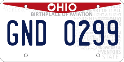 OH license plate GND0299