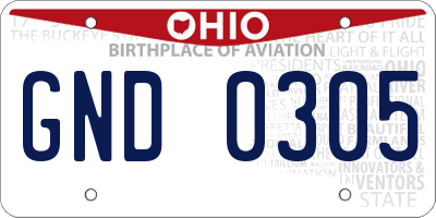 OH license plate GND0305