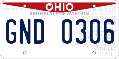 OH license plate GND0306
