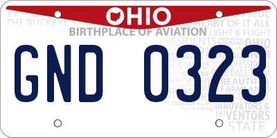 OH license plate GND0323