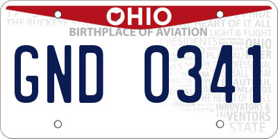 OH license plate GND0341