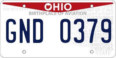 OH license plate GND0379