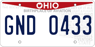 OH license plate GND0433
