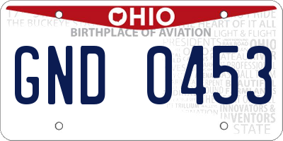 OH license plate GND0453