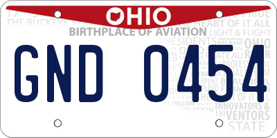 OH license plate GND0454