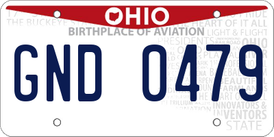 OH license plate GND0479