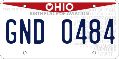 OH license plate GND0484