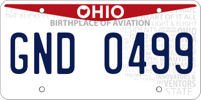 OH license plate GND0499