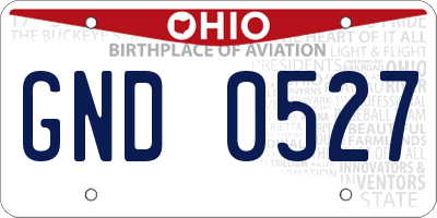 OH license plate GND0527