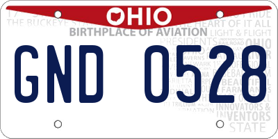 OH license plate GND0528