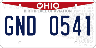 OH license plate GND0541