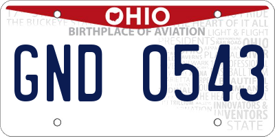 OH license plate GND0543