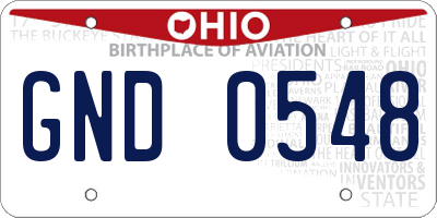 OH license plate GND0548
