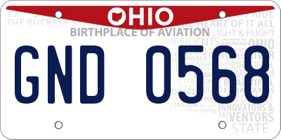 OH license plate GND0568