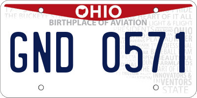 OH license plate GND0571