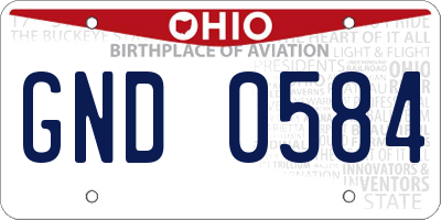 OH license plate GND0584