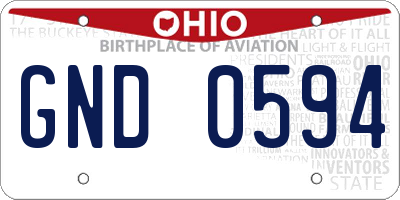OH license plate GND0594