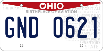 OH license plate GND0621