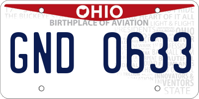 OH license plate GND0633