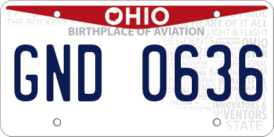 OH license plate GND0636