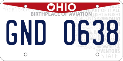 OH license plate GND0638