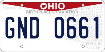 OH license plate GND0661