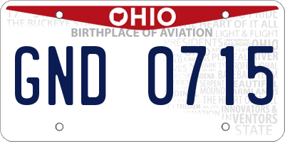 OH license plate GND0715