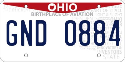 OH license plate GND0884