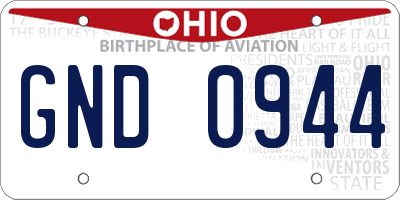 OH license plate GND0944