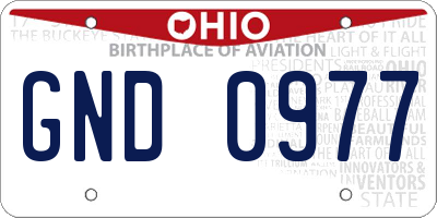 OH license plate GND0977