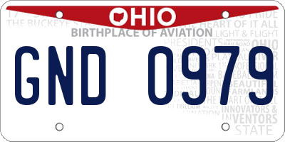 OH license plate GND0979
