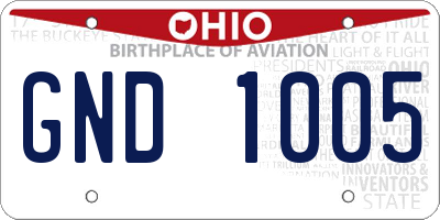 OH license plate GND1005