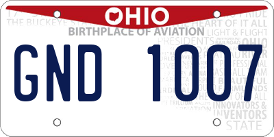 OH license plate GND1007