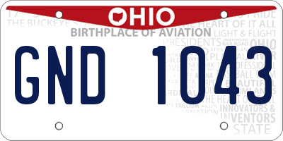 OH license plate GND1043