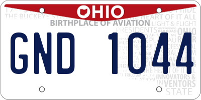 OH license plate GND1044