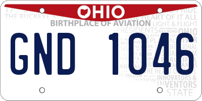 OH license plate GND1046