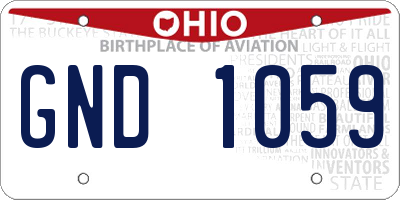OH license plate GND1059