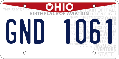 OH license plate GND1061