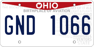 OH license plate GND1066