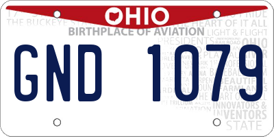 OH license plate GND1079