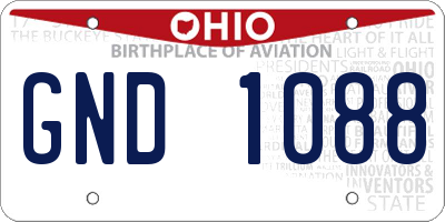 OH license plate GND1088