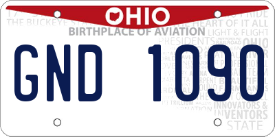 OH license plate GND1090