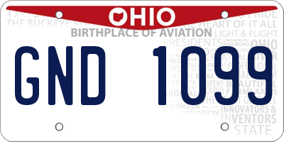 OH license plate GND1099