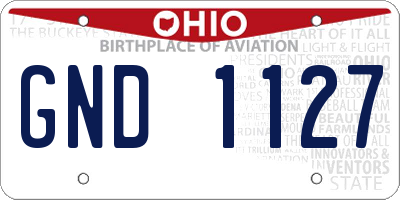 OH license plate GND1127