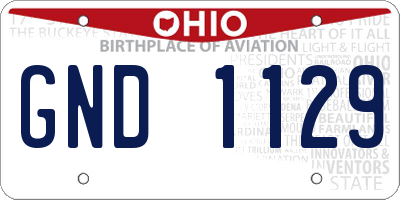 OH license plate GND1129