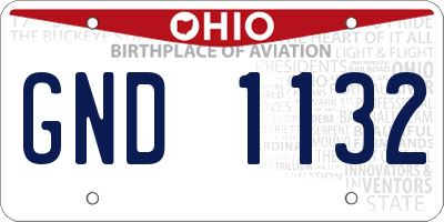 OH license plate GND1132