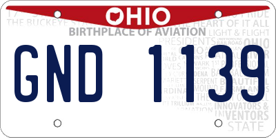 OH license plate GND1139