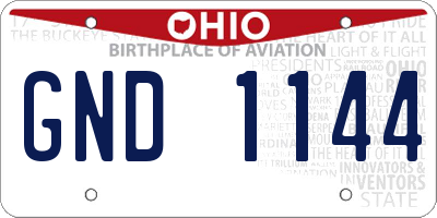 OH license plate GND1144