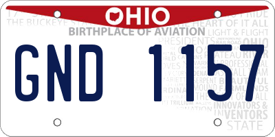 OH license plate GND1157