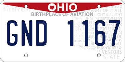 OH license plate GND1167